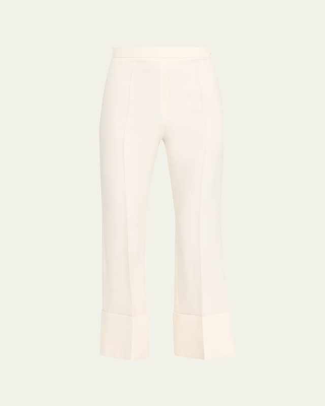 Crepe Kickflare Crop Trousers